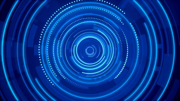 Mavi neon ışık teknolojisi. Yüksek teknoloji karanlık arka plan. Soyut grafik dijital gelecek konsept tasarımı.