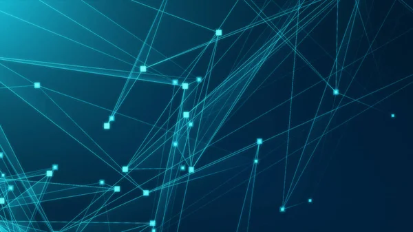 Streszczenie Niebiesko Zielona Sieć Poligonowa Tłem Technologii Łączenia Abstrakcyjne Kropki — Zdjęcie stockowe
