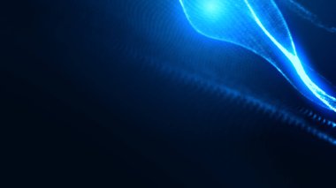 Nokta mavi dalga ışık ekran gradyan doku arkaplanı. Soyut ai teknolojisi büyük veri dijital arkaplanı. 3d oluşturma.