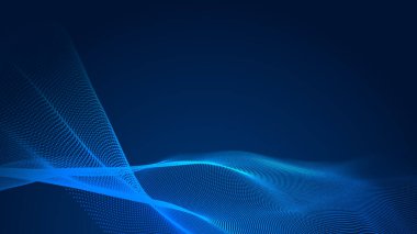 Nokta mavi dalga ışık ekran gradyan doku arkaplanı. Soyut teknoloji büyük veri dijital arkaplanı. 3d oluşturma.