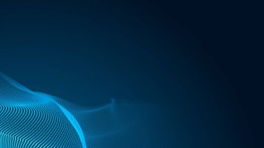 Nokta mavi dalga ışık ekran gradyan doku arkaplanı. Soyut teknoloji büyük veri dijital arkaplanı. 3d oluşturma.