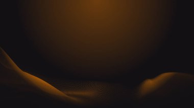Nokta turuncu dalga ışık ekran gradyan doku arka planı. Soyut teknoloji büyük veri dijital arkaplanı. 3d oluşturma.