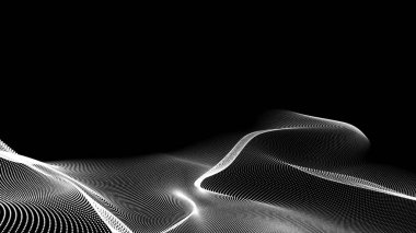 Nokta beyaz dalga teknolojisi dokusu. Soyut büyük veri dijital konsepti. 3d oluşturma.