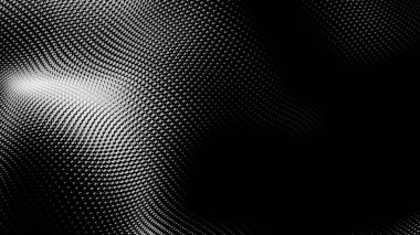 Nokta beyaz dalga teknolojisi dokusu. Soyut büyük veri dijital konsepti. 3d oluşturma.