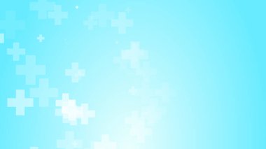 Tıbbi beyaz mavi haç desenli arka plan. Soyut sağlık teknolojisi ve bilim konsepti.