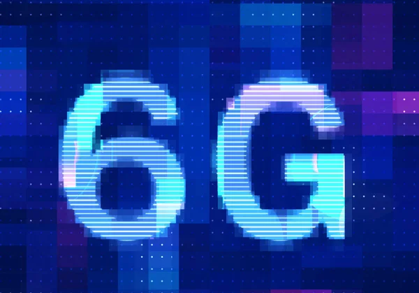 6G Network Internet Mobile icon technology blue background. Abstract digital machine learning with digital future design concept.