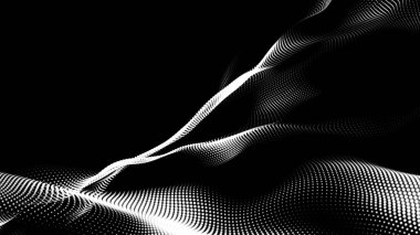 Nokta beyaz dalga teknolojisi dokusu. Soyut büyük veri dijital konsepti. 3d oluşturma.