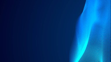 Nokta mavi dalga ışık ekran gradyan doku arkaplanı. Soyut teknoloji büyük veri dijital arkaplanı. 3d oluşturma.