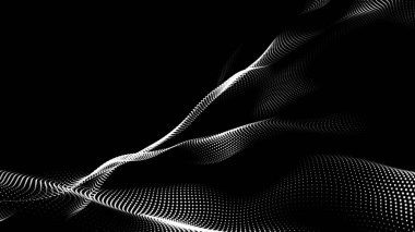 Nokta beyaz dalga teknolojisi dokusu. Soyut büyük veri dijital konsepti. 3d oluşturma.