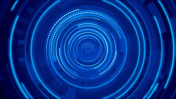 Mavi neon ışık teknolojisi. Yüksek teknoloji karanlık arka plan. Soyut grafik dijital gelecek konsept tasarımı.