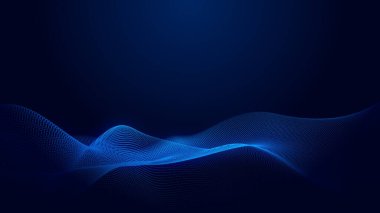 Nokta mavi dalga ışık ekran gradyan doku arkaplanı. Soyut ai teknolojisi büyük veri dijital arkaplanı. 3d oluşturma.