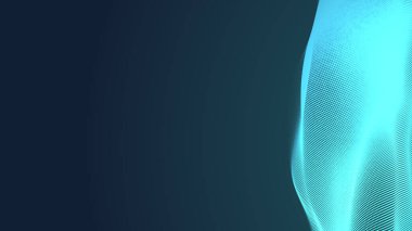 Nokta yeşil dalga ışık ekran gradyan doku arka planı. Soyut teknoloji büyük veri dijital arkaplanı. 3d oluşturma.