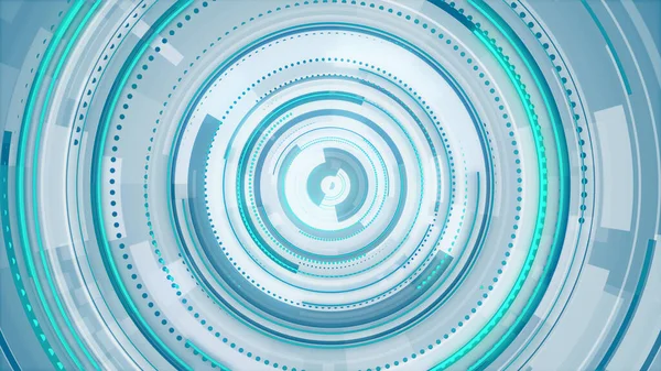 Circle white blue and green neon lines technology Hi-tech bright background. Abstract graphic digital future scifi concept design.