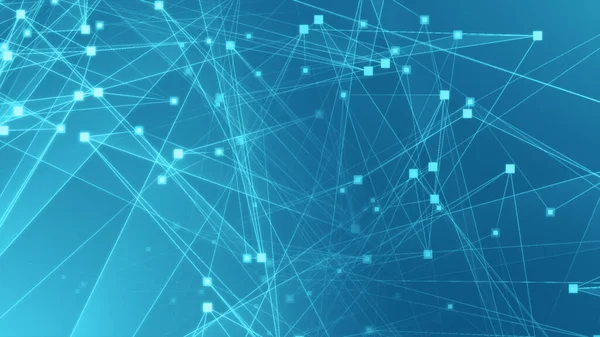 Streszczenie Niebiesko Zielona Sieć Poligonowa Tłem Technologii Łączenia Abstrakcyjne Kropki — Zdjęcie stockowe