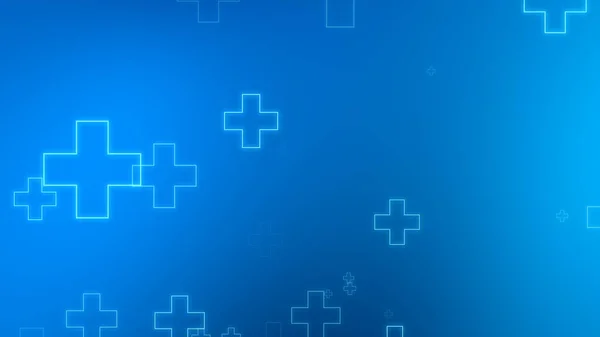 Медицинское Здоровье Синий Крест Неоновый Свет Формы Рисунка Фон Абстрактная — стоковое фото