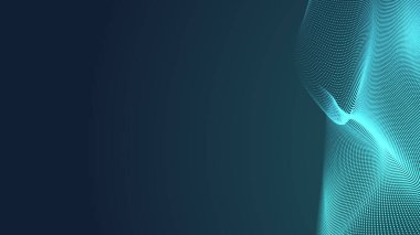 Nokta yeşil dalga ışık ekran gradyan doku arka planı. Soyut teknoloji büyük veri dijital arkaplanı. 3d oluşturma.