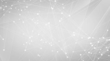 Teknoloji geçmişine sahip soyut beyaz gri çokgen teknoloji ağı. Soyut noktalar ve satır dokusu arka planı. 3d oluşturma.