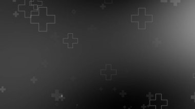 Tıbbi sağlık haçı siyah arkaplanda neon ışığı şekilleri oluşturur. Koronavirüslü soyut sağlık hizmetleri ölüm vakası kavramını etkiledi.