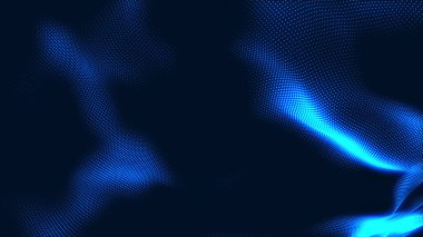 Nokta beyaz dalga ışık ekran gradyan doku arkaplanı. Soyut teknoloji büyük veri dijital arkaplanı. 3d oluşturma.