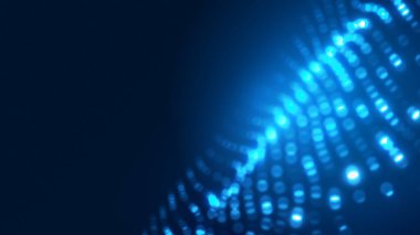 Nokta mavi dalga ışık ekran gradyan doku arkaplanı. Soyut ai teknolojisi büyük veri dijital arkaplanı. 3d oluşturma.