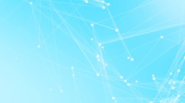Teknoloji geçmişine sahip soyut mavi beyaz çokgen teknoloji ağı. Soyut noktalar ve satır dokusu arka planı. 3d oluşturma.