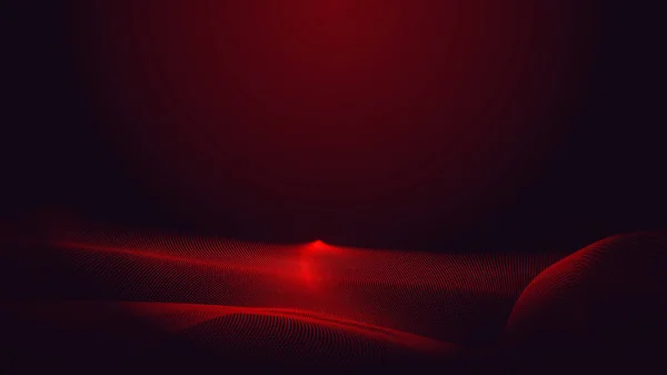 Punto Rojo Púrpura Línea Onda Claro Degradado Fondo Oscuro Tecnología —  Fotos de Stock