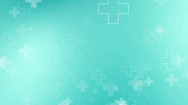 Lékařsky Zelený Modrý Kříž Pozadí Abstraktní Koncepce Zdravotnických Technologií Vědy — Stock fotografie