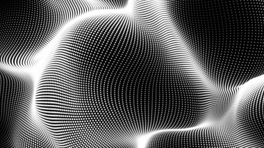 Nokta beyaz dalga teknolojisi dokusu. Soyut büyük veri dijital konsepti. 3d oluşturma.