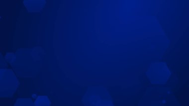 Altıgen geometrik mavi şablon teknolojisi yüksek teknolojili koyu arkaplan. Soyut grafik dijital gelecek bilim konsept tasarımı.