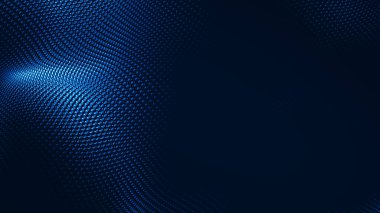Nokta beyaz dalga ışık ekran gradyan doku arkaplanı. Soyut teknoloji büyük veri dijital arkaplanı. 3d oluşturma.