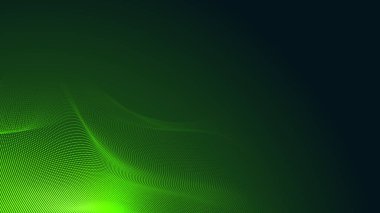 Nokta yeşil dalga ışık ekran gradyan dokusu koyu arkaplan. Soyut teknoloji büyük veri dijital arkaplanı. 3d oluşturma.