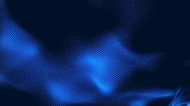 Nokta beyaz dalga ışık ekran gradyan doku arkaplanı. Soyut teknoloji büyük veri dijital arkaplanı. 3d oluşturma.