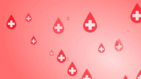 Medical Health Cross White Red Blood Drop Pattern Background Abstract — Stock Photo, Image