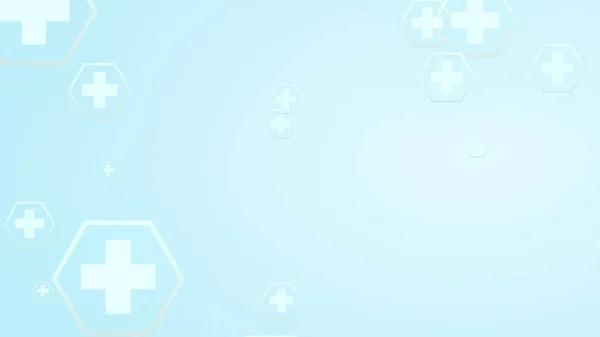 Padrão Branco Geométrico Cruzado Hexágono Médico Brilhante Fundo Azul Tecnologia — Fotografia de Stock