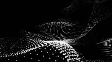 Nokta beyaz dalga teknolojisi dokusu. Soyut büyük veri dijital konsepti. 3d oluşturma.