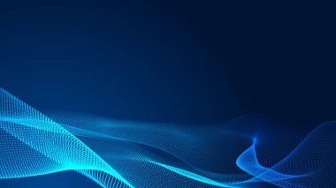 Nokta mavi dalga ışık ekran gradyan doku arkaplanı. Soyut teknoloji büyük veri dijital arkaplanı. 3d oluşturma.