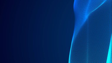 Nokta mavi dalga ışık ekran gradyan doku arkaplanı. Soyut teknoloji büyük veri dijital arkaplanı. 3d oluşturma.