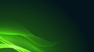 Nokta yeşil dalga ışık ekran gradyan dokusu koyu arkaplan. Soyut teknoloji büyük veri dijital arkaplanı. 3d oluşturma.