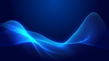 Nokta mavi dalga ışık ekran gradyan doku arkaplanı. Soyut teknoloji büyük veri dijital arkaplanı. 3d oluşturma.