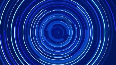 Mavi neon ışık teknolojisi. Yüksek teknoloji karanlık arka plan. Soyut grafik dijital gelecek konsept tasarımı.