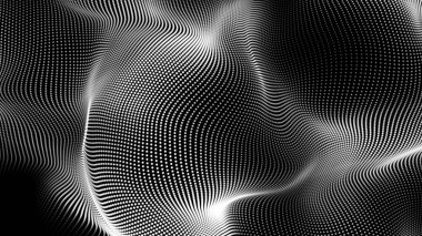 Nokta beyaz dalga teknolojisi dokusu. Soyut büyük veri dijital konsepti. 3d oluşturma.