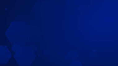 Altıgen geometrik mavi şablon teknolojisi yüksek teknolojili koyu arkaplan. Soyut grafik dijital gelecek bilim konsept tasarımı.