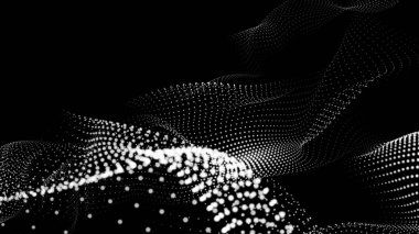Nokta beyaz dalga teknolojisi dokusu. Soyut büyük veri dijital konsepti. 3d oluşturma.