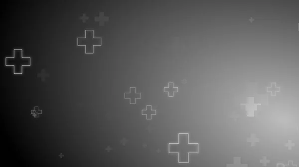 Медичні Форми Здоров Хреста Неонового Світла Чорному Тлі Абстрактна Охорона — стокове фото