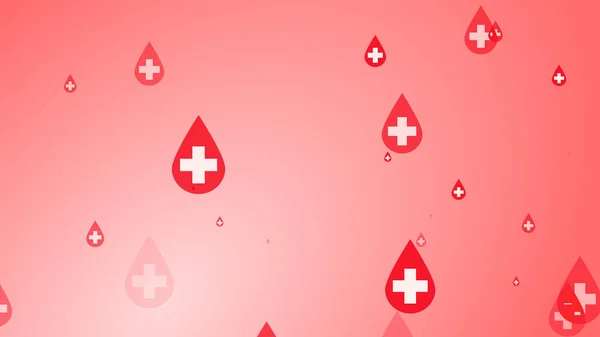 Medical Health Cross White Red Blood Drop Pattern Background Abstract — Stock Photo, Image