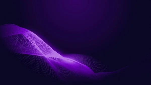 Dot Blue Purple Wave Line Light Gradient Dark Background Abstract — Stock Photo, Image