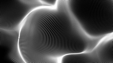 Nokta beyaz dalga teknolojisi dokusu. Soyut büyük veri dijital konsepti. 3d oluşturma.