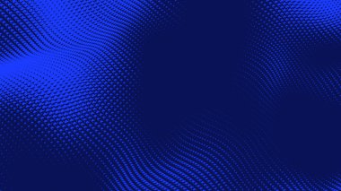 Nokta mavi dalga ışık ekran gradyan doku arkaplanı. Soyut teknoloji büyük veri dijital arkaplanı. 3d oluşturma.
