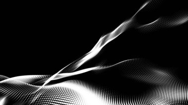 Nokta beyaz dalga teknolojisi dokusu. Soyut büyük veri dijital konsepti. 3d oluşturma.