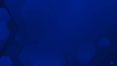 Altıgen geometrik mavi şablon teknolojisi yüksek teknolojili koyu arkaplan. Soyut grafik dijital gelecek bilim konsept tasarımı.